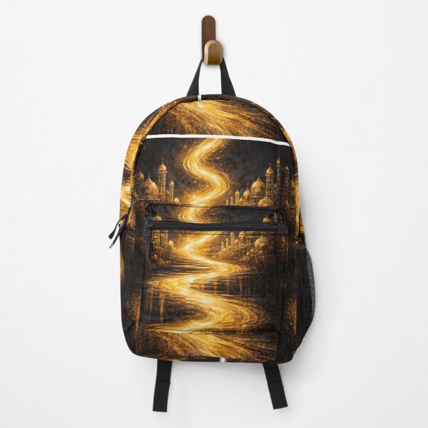Item preview, Golden River City | Black & Gold Luxury Wall Art designed and sold by Fashionhouse360.