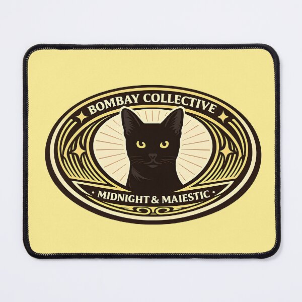 Item preview, Bombay Collective Midnight & Majestic Black Cat Vintage Emblem designed and sold by postmarkpaw.