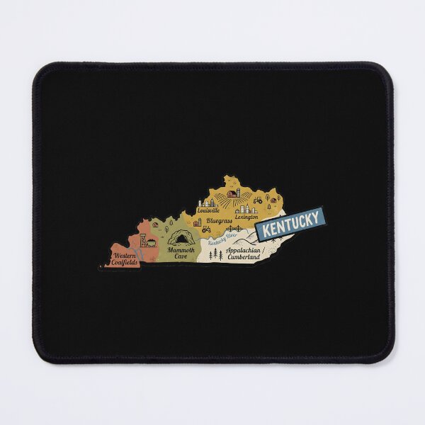 Item preview, Kentucky Illustrated Map – Retro State Regions & Landmarks designed and sold by Paper Drip.