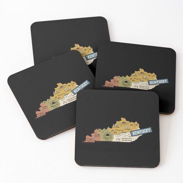 Item preview, Kentucky Illustrated Map – Retro State Regions & Landmarks designed and sold by Paper Drip.