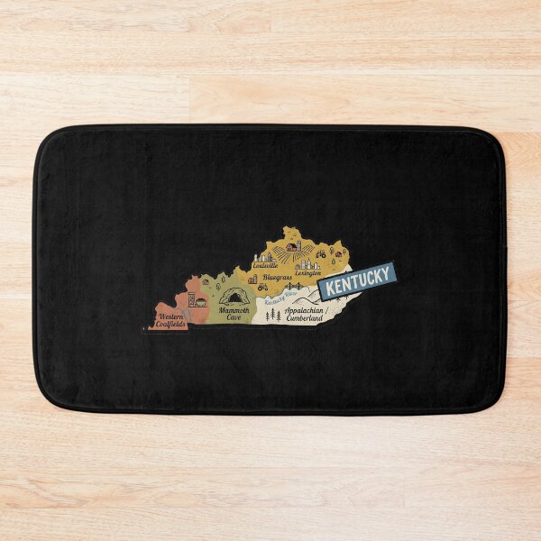 Item preview, Kentucky Illustrated Map – Retro State Regions & Landmarks designed and sold by Paper Drip.