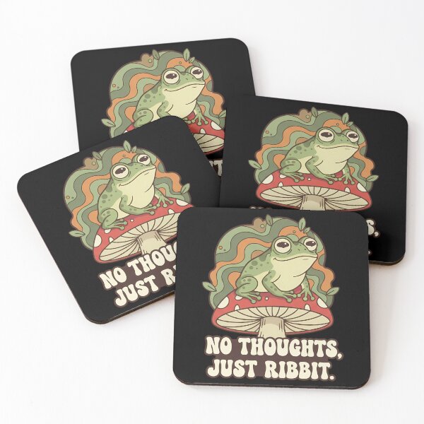 Item preview, No Thoughts Just Ribbit Retro Frog Mushroom designed and sold by k3rstman1.