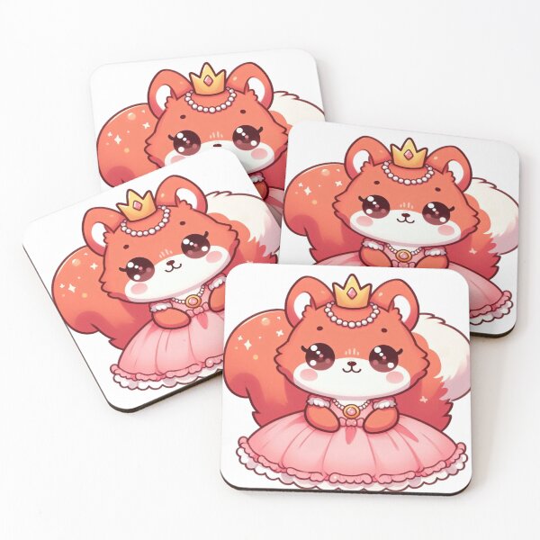 Item preview, Cute Red Squirrel Princess – Kawaii Cartoon Animal Illustration designed and sold by TwinklePallete.