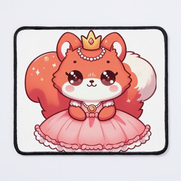 Item preview, Cute Red Squirrel Princess – Kawaii Cartoon Animal Illustration designed and sold by TwinklePallete.