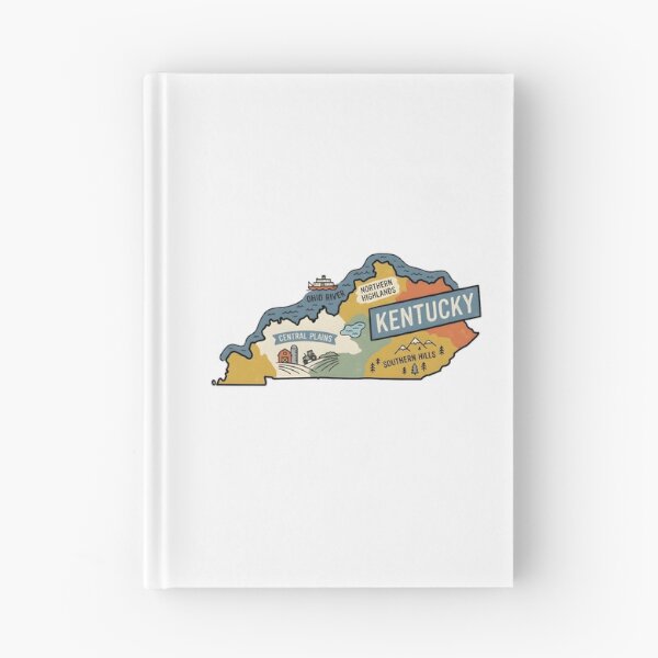 Item preview, Kentucky Illustrated Map – Retro State Regions & Landmarks designed and sold by Paper Drip.