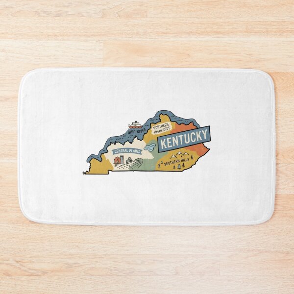 Item preview, Kentucky Illustrated Map – Retro State Regions & Landmarks designed and sold by Paper Drip.