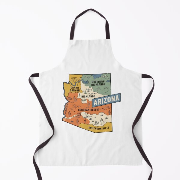 Item preview, Arizona Illustrated Map – Retro State Regions & Landmarks designed and sold by Paper Drip.
