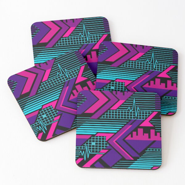 Item preview, Neon Rider - Retro 80s Synthwave Grid Pattern designed and sold by KeremYurtseven.