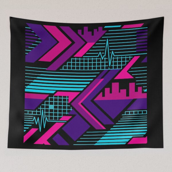 Item preview, Neon Rider - Retro 80s Synthwave Grid Pattern designed and sold by KeremYurtseven.