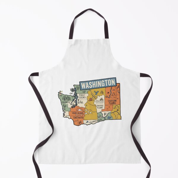 Item preview, Washington Illustrated Map – Retro State Regions & Landmarks designed and sold by Paper Drip.
