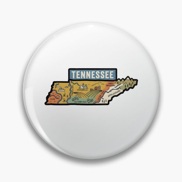 Item preview, Tennessee Illustrated Map – Retro State Regions & Landmarks designed and sold by Paper Drip.