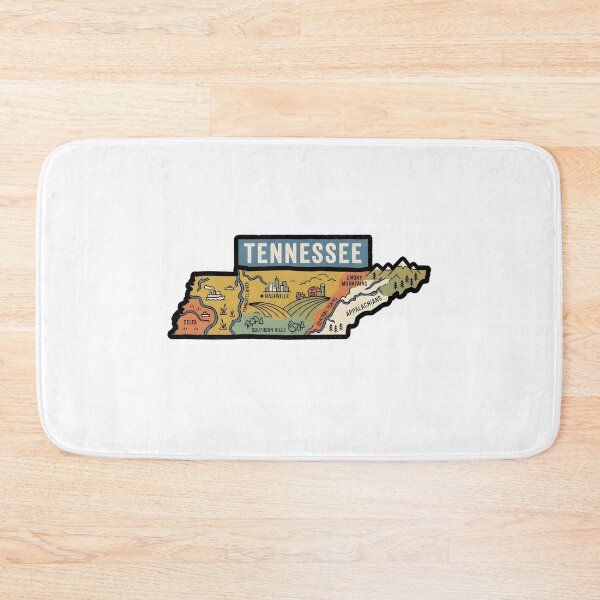 Item preview, Tennessee Illustrated Map – Retro State Regions & Landmarks designed and sold by Paper Drip.