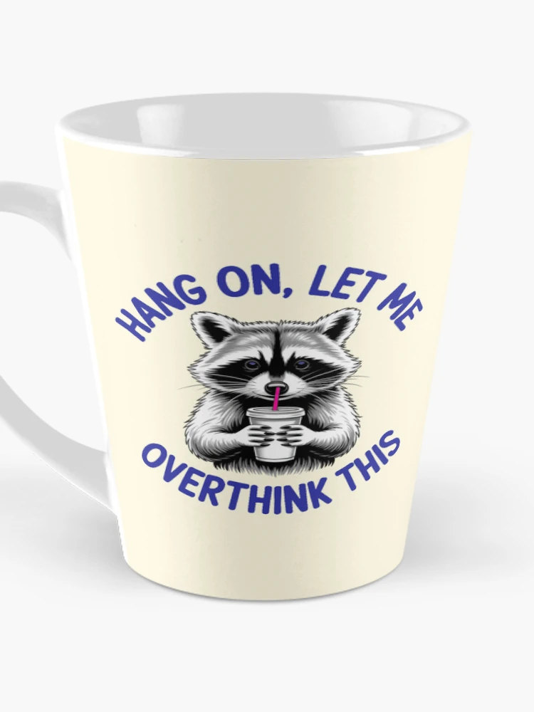 Thumbnail 3 of 4, Coffee Mug, Overthinking Racoon designed and sold by CharlottePlaceArt.