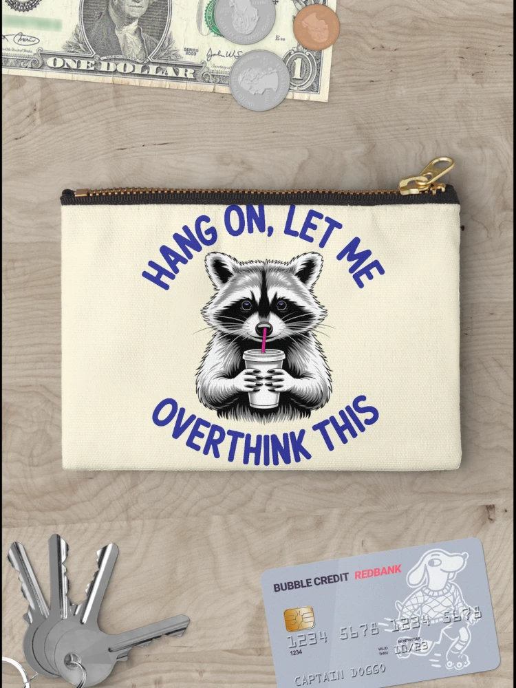 Thumbnail 3 of 4, Zipper Pouch, Overthinking Racoon designed and sold by CharlottePlaceArt.