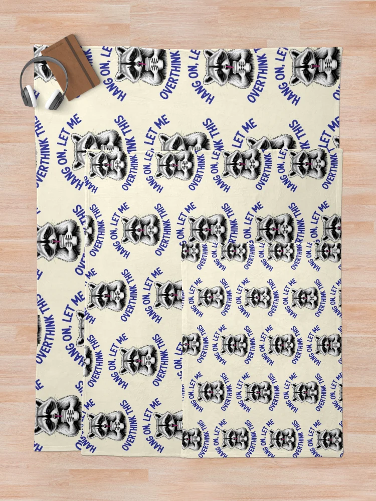 Thumbnail 5 of 6, Throw Blanket, Overthinking Racoon designed and sold by CharlottePlaceArt.