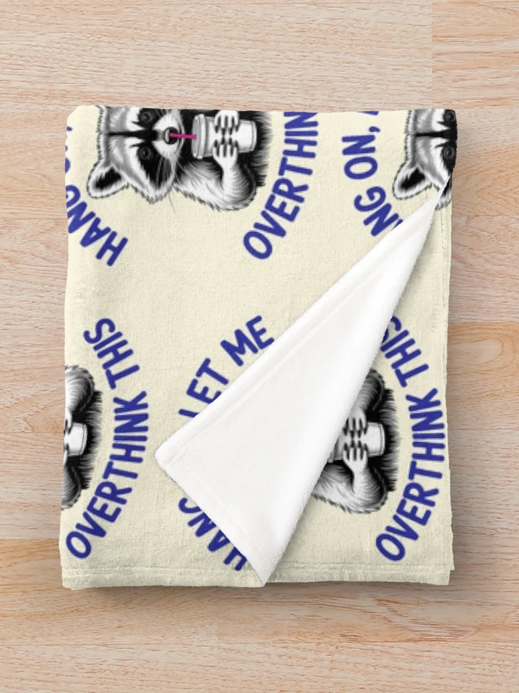 Thumbnail 3 of 6, Throw Blanket, Overthinking Racoon designed and sold by CharlottePlaceArt.