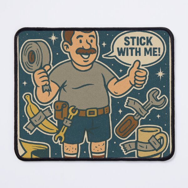 Item preview, Master of Duct Tape Funny Illustration designed and sold by RetroRespect.