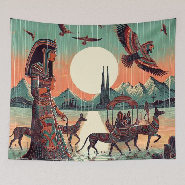 Item preview, Isis – Ancient Egyptian Goddess Art Deco Illustration designed and sold by DiamondSkyShirt.