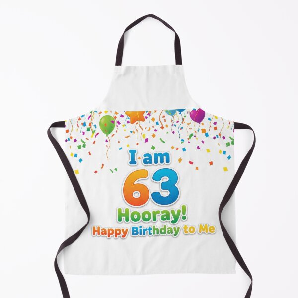 Item preview, I am 63 Hooray! Happy Birthday to Me - Tag My Shirt designed and sold by Tag My Shirt - Clothing Made to Be Written On..