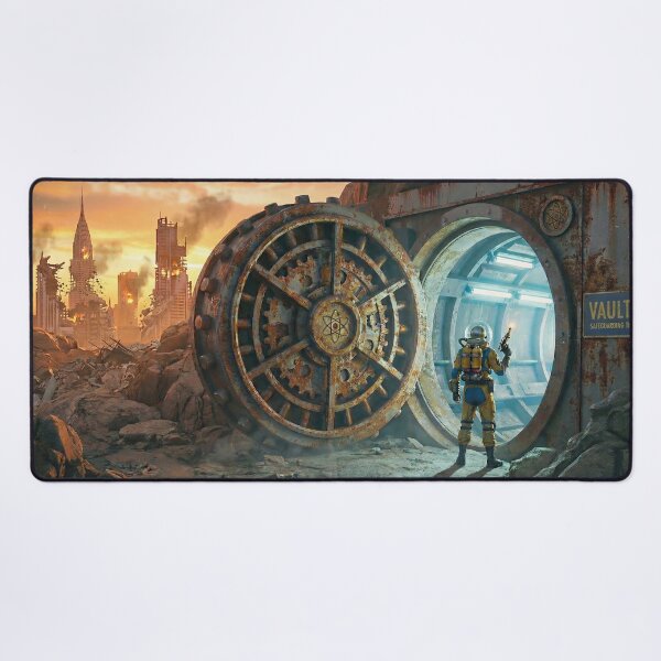 Item preview, Retro-Futuristic Bunker Opening - Post-Apocalyptic Wasteland designed and sold by TheRichGallery.
