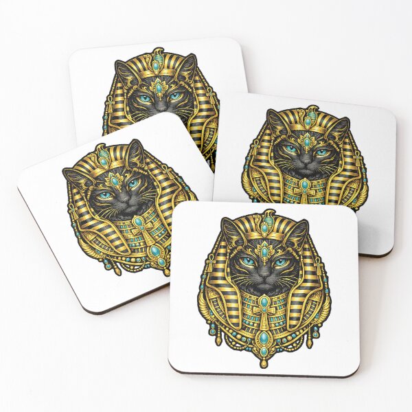 Item preview, Sovereign Bastet: Golden Pharaoh Cat Ancient Egypt Illustration | Ancient Egypt Art designed and sold by GulfSignature.