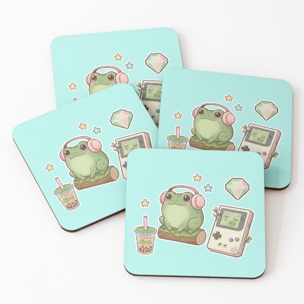 Item preview, Kawaii Cozy Gamer Frog Sticker Pack - Retro Handheld & Boba Tea Aesthetic designed and sold by Ishqkidua.