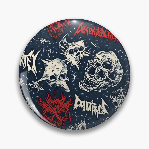 Item preview, heavy metal skull pattern designed and sold by aliraweb.