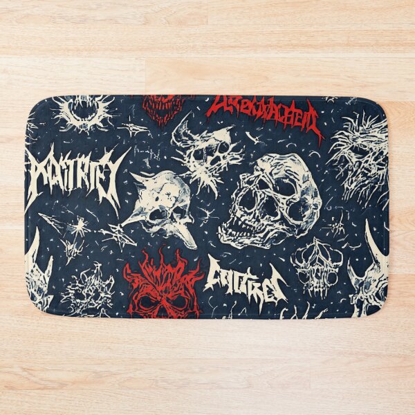 Item preview, heavy metal skull pattern designed and sold by aliraweb.
