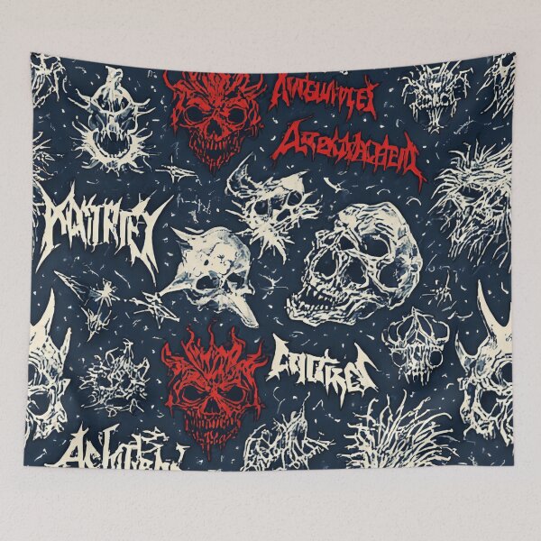Item preview, heavy metal skull pattern designed and sold by aliraweb.
