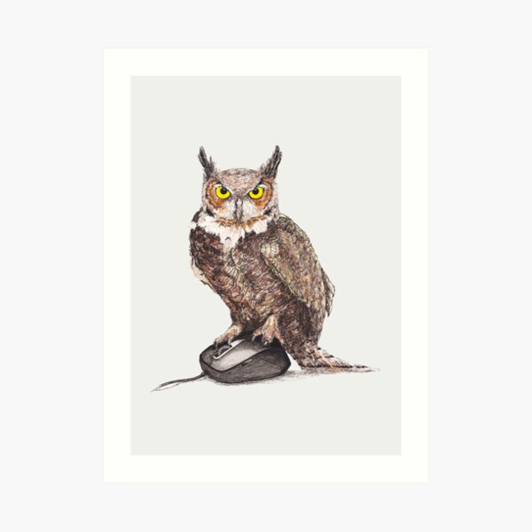 Desktop Owl Art Print