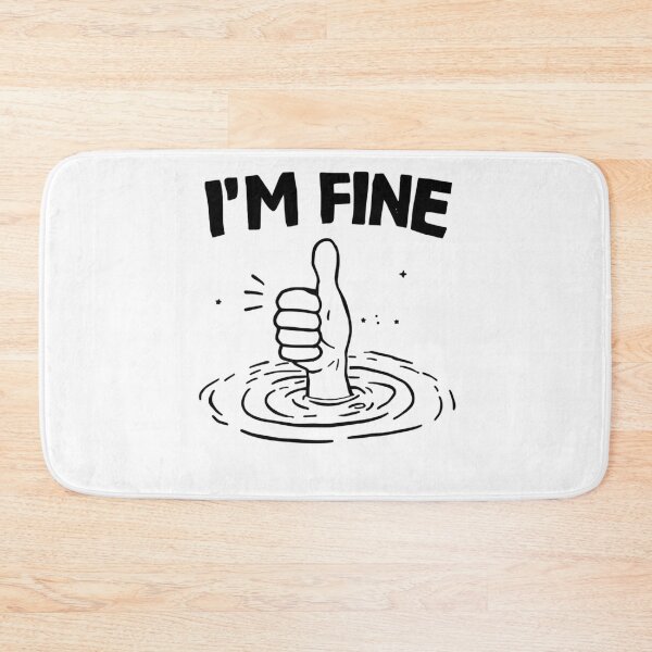 Item preview, Accent Coffee Mug I’m Fine Thumbs Up Drowning Illustration Mug  designed and sold by zeeshandesign99.