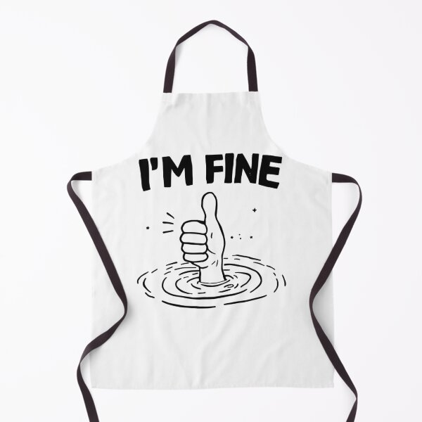 Item preview, Accent Coffee Mug I’m Fine Thumbs Up Drowning Illustration Mug  designed and sold by zeeshandesign99.