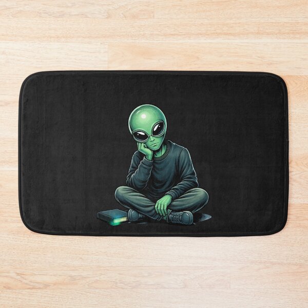 Item preview, Late Night Thinker Alien – Deep Thought Space Aesthetic Chibi Illustration designed and sold by ColorSplash123.
