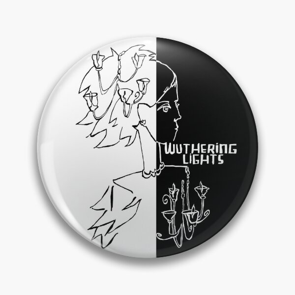 Item preview, Wuthering Lights Split Black White Line Art, Emily Bronte designed and sold by badlydrawnbabe.