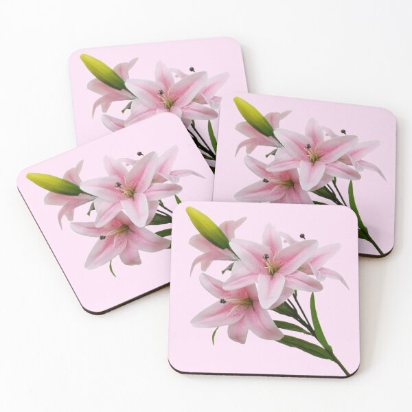 Item preview, pink lily on stem flower sticker  designed and sold by inainart.