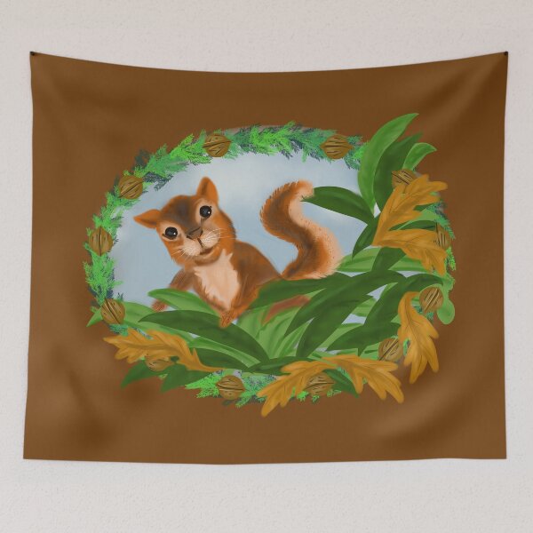 Item preview, Squirrel in the Leaves designed and sold by Nightflyer Art.