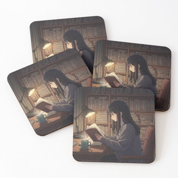 Item preview, Lofi Anime Girl Reading on a Rainy Night designed and sold by PrompArtist.
