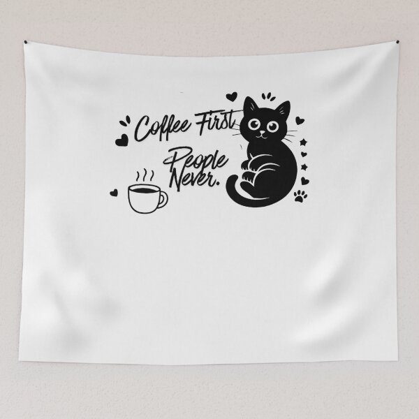 Item preview, Funny Introvert Cat Lover Coffee Design – Cute Cat Drinking Coffee Graphic for Shy People Who Prefer Cats Over People designed and sold by ChameraDesign.