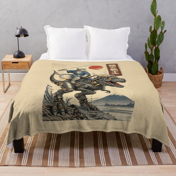 Item preview, Funny Cat Riding T-Rex Japanese Ukiyo-e Art Samurai Cat designed and sold by gear-posters.