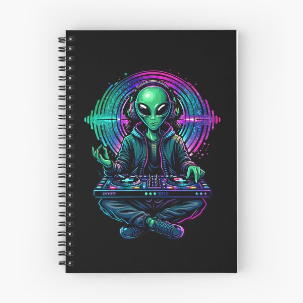 Item preview, Neon Alien DJ Mode – Futuristic Music Producer Aesthetic Character Art designed and sold by ColorSplash123.