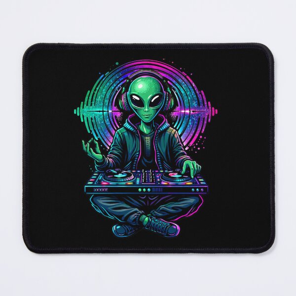 Item preview, Neon Alien DJ Mode – Futuristic Music Producer Aesthetic Character Art designed and sold by ColorSplash123.