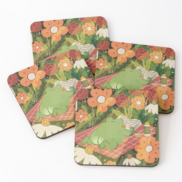 Item preview, Cozy Frog Reading Picnic in Flower Garden designed and sold by Itouchedabee.
