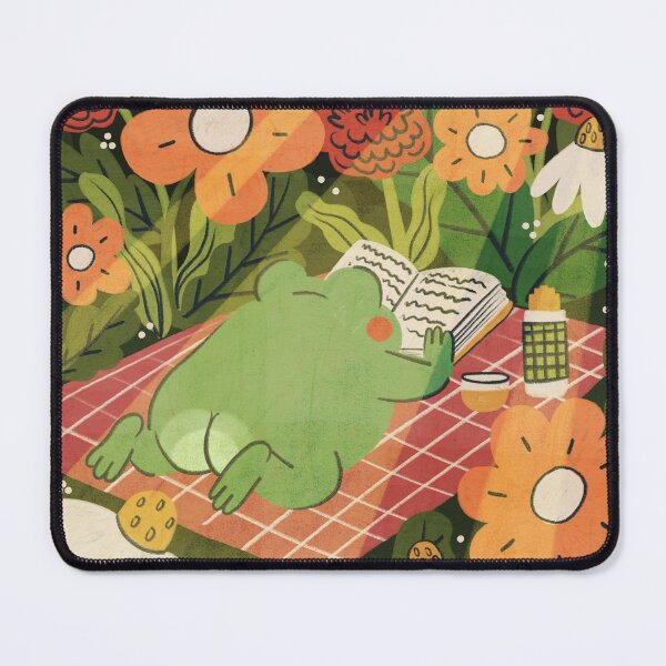 Item preview, Cozy Frog Reading Picnic in Flower Garden designed and sold by Itouchedabee.