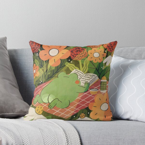 Item preview, Cozy Frog Reading Picnic in Flower Garden designed and sold by Itouchedabee.