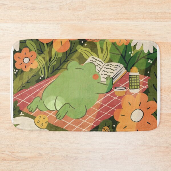 Item preview, Cozy Frog Reading Picnic in Flower Garden designed and sold by Itouchedabee.