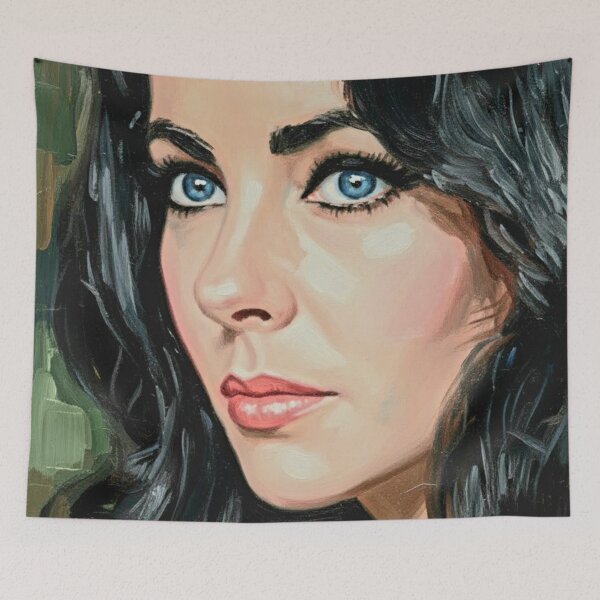 Item preview, Luminous Legend: Elizabeth Taylor Blue-Eyed Noir Portrait designed and sold by Art's Diner.