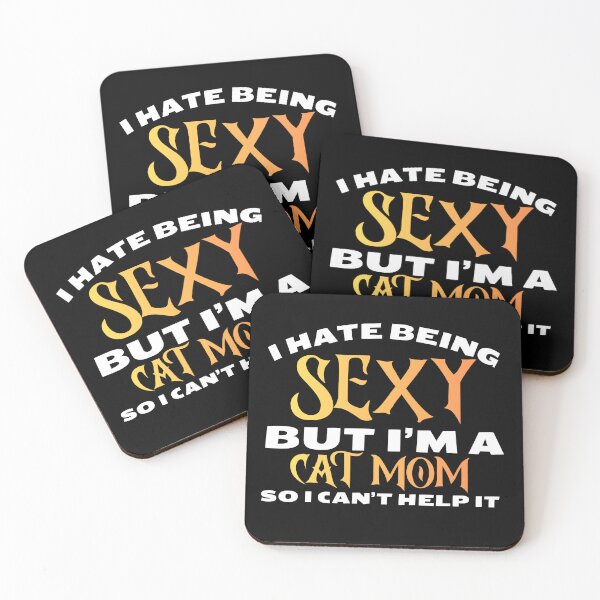 Item preview, i hate being sexy but i'm a cat mom so i can't help it in yellow Classic Funny T-Shirt designed and sold by OldSkullDesigns.