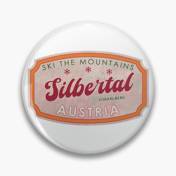 Item preview, Silbertal, Austria, Vorarlberg, Ski, textured skiing badge designed and sold by Wanderful-roads.