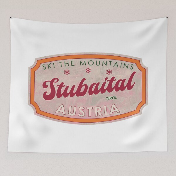 Aperçu de l'œuvre Stubaital, Autriche, Tirol, Tirol, Ski, badge de ski texturé créée et vendue par Wanderful-roads.