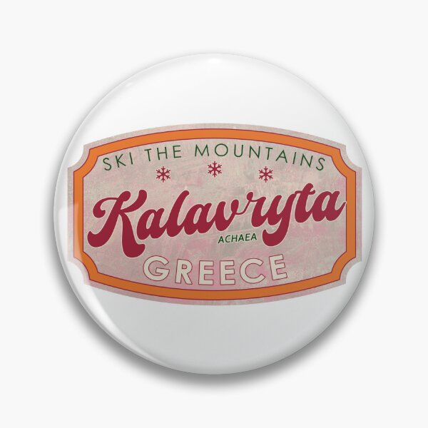 Item preview, Kalavryta, Greece, Achaea, Ski, textured skiing badge designed and sold by Wanderful-roads.